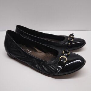 AGL Attilio Giusti Leombruni Monika Captoe Black Leather Flats Size 38